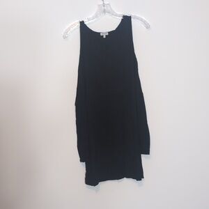 Tobi Open Sleeve Long Sleeve Black Mini Dress